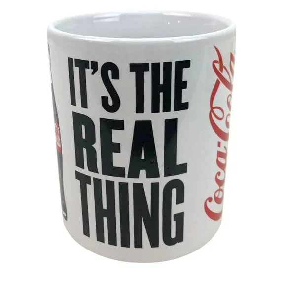 Vintage Coca-Cola Mug "It's The Real Thing" Coke Slogan Coffee Cup Mug 11 oz - Picture 2 of 9